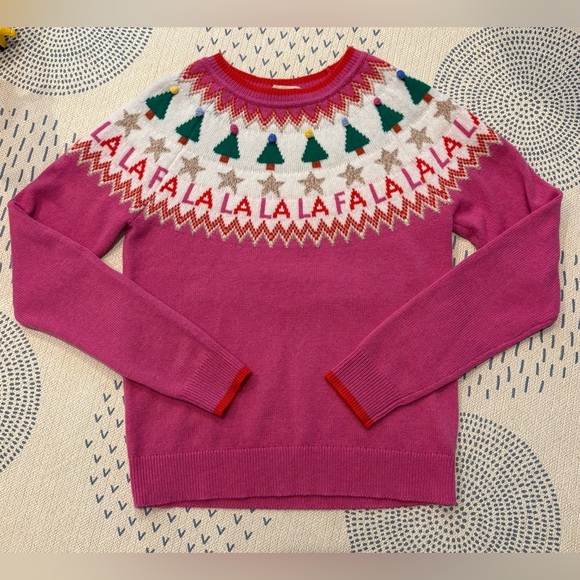 NWOT XS Boden Fa La La Jumper fair isle knit Christmas sweater
